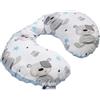 Medi Partners Cuscini da Viaggio Bambini Cuscino per Collo Seggiolino Auto - 100% Cotone Minky Bambino Poggiatesta Cervicale Testa Neonato Aereo Pillow (Teddy con Minky azzurro)