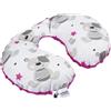 Medi Partners Cuscini da Viaggio Bambini Cuscino per Collo Seggiolino Auto - 100% Cotone Minky Bambino Poggiatesta Cervicale Testa Neonato Aereo Pillow (Teddy con Minky rosa scuro)