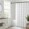 Croydex Tenda da doccia bianca con design a pois neri, 100% poliestere con orlo zavorrato, lavabile in lavatrice e rivestita con Proseal per idrorepellenza, 1800 x 1800 mm