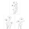 Artery8 Set of 3 Minimalist Line Poppy Flowers Floral Living Room 12X16 Inch Wall Art Prints Pack