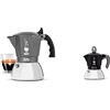 Bialetti Caffettiera Brikka Induction, 4 Tazze, 160 ml, Espresso Cremoso come al Bar, Adatta a Tutti i piani cottura & Caffettiera Moka Induction, 2 Tazze (100 ml), Nero