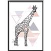 Artze Wall Art Poster astratto scandinavo con giraffa, 30 cm di larghezza x 40 cm di altezza, rosa cipria