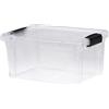 Superio Scatola trasparente con coperchio, contenitori in plastica da 6,75 litri per organizzare, scatole impilabili, senza BPA, atossici, inodori, organizer per casa, ufficio, scuola e dormitorio