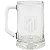 CYPBRANDS - Atlético de Madrid, Boccale da birra, Vetro, Grande capacità 280 ml, Manico comodo, Lavabile in lavastoviglie e adatto al microonde, Trasparente