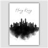 Artze Wall Art Hong Kong - Stampa con skyline ad acquerello, 30 cm di larghezza x 40 cm di altezza