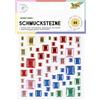 folia 12314 - Pietre decorative SQUARE BASIC, 67 pietre quadrate glitterate in 5 colori, adesivi in 3 dimensioni, autoadesivi, per abbellire e decorare