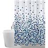 ANSIO Tenda da doccia resistente agli stampi e alla muffa, 180 x 180 cm, 100% poliestere, motivo mosaico, blu, confezione da 2