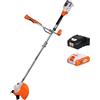 RURIS POWER FOR NATURE RURIS - Decespugliatore a batteria 3024e - Motore senza spazzole, larghezza di taglio 300 mm (filo) / 255 mm (lama), manici ergonomici, batteria 20 V Li-ION 4 Ah e caricabatterie inclusi