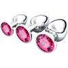 Yagaspantery 3 Pezzi Anale Metallo, Anal Butt Plug, Set Plug Anale con Cristallo Diamante, Large Medium Small Plug Anale Giocattoli del Sesso per Principianti Donne, Coppie, Uomini, Rosso Rosa