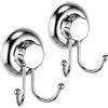 MaxHold Sistema di Vuoto 2 Pezzi Ganci Accappatoio Doppi - Nessuna perforazione - Acciaio Inossidabile Nessuna Ruggine - Utilizzabile in Bagno e Cucina - 2 Uncini Portasciugamani