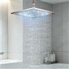JUNSHENG Soffione Doccia Quadrato da 12", Doccia a Pioggia con LED, Soffione Doccia Fisso (30x30cm) spazzolato