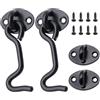 AMJKEJI Gancio Porta e Finestra, 2 Pezzi 75mm Chiusura Chiavistello in Acciaio Inossidabile, Nero Ferma Persiane con Viti per Legno, Giardini, Porte da Garage