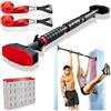 IRONSURGE Barra per trazioni per corridoio o porta, set da 6 pezzi con due fasce di resistenza attaccabili/maniglie, manuali di allenamento, barra per trazioni senza viti, max 308,4 kg, opzioni di