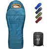 Azitrek Sacco a pelo a 0 gradi per adulti e ragazzi, a forma di arachidi, adatto per chi dorme lateralmente, XXL, grande e alto, per l'inverno e il freddo, sacco a pelo con sacco a compressione (blu