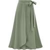 AnyuA Gonna A Portafoglio Donne Elegante A Vita Alta Gonne Lunghe Irregolare Verde L
