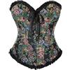 Vhersily Lingerie da Donna Vintage con Corsetto Arricciato Bustino Corsetto Corpino Top Fiori Corset Sexy Bustier