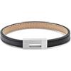 Calvin Klein Braccialetto da Uomo Collezione CK EXPOSED con Pelle Nera e Chiusura in Acciaio Inossidabile - 35100020