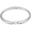 Emporio Armani Bracciale da donna in ottone con bracciale Open Bangle, Argento perlato
