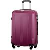 PUCCINI Paris - Valigia rigida per bagaglio a mano, leggera, con 4 ruote, taglie S-M-L-XL, Rosso vinaccia, XL, Valigia grande