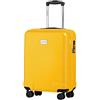PUCCINI Valigetta rigida in policarbonato Panama, bagaglio a mano, leggera valigetta da viaggio con ruote gemelle, lucchetto combinato TSA M-L-XL, giallo, M, ATTREZZATURA A MANO