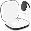 HOTUT Specchio da Trucco con Luce LED,1X/10X Specchio Ingranditore da Viaggio,3 Colori di Luce,Luminosità Regolabile,USB Ricaricabile a Specchi Illuminato Bifacciale,Ideale per Casa e Viaggio,Nero