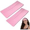WESTEND CHOICE Fasce per capelli larghe 9 cm, confezione da 2 pezzi, morbide, in tinta unita, elastiche, unisex, per donne e uomini, palestra, yoga (rosa chiaro)
