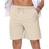 LVCBL Pantaloncini estivi da uomo, in cotone, con elastico, leggeri, estivi, per il tempo libero, con tasche, M-3XL, Azzurro, 3XL