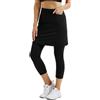 Jack Smith Gonna con pantaloni sotto, leggings da donna con gonna, gonna da tennis, pantaloni da golf, sport, corsa, fitness, allenamento, 3/4, 2 in 1, Nero , XL