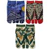 ZEALMAX Calzini da uomo in stile giapponese a due dita in cotone con punta grande calze cosplay - confezione da 3 paia