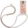 YAMCCCSE Custodia per Cellulare con Corda per LG K40/LG K12 Plus Case, Liquido Sabbie Mobili Bumper TPU Cover con Collana Practical Stylish/Necklace Cordoncino Cordino Tracolla
