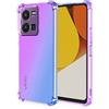 AMWEI TPU Sfumato Cover per Vivo Y35 / Y22 / Y22s Case, Custodia in Morbida Silicone TPU Anti-Graffio Antiurto Protettiva Shell Bumper (Viola Blu)