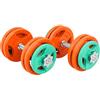 Gorilla Sports® Set di Manubri - 30 kg, 2 Barre, 12 Dischi, Foro 30/31mm, in Ghisa, Rivestiti in Gomma, Antiscivolo, Chiusure a Stella/Molla - Pesi Palestra, Dumbbell, per Allenamento, Fitness, Casa