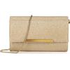 AFKOMST Pochette piccole per le donne Borse a tracolla estive e borse da polso in paglia con cinturino a catena, Oro, Small