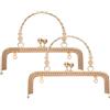 QUARKZMAN 2pz Telaio Borsa in Metallo, 18cm retrò Rettangolare Chiusura Click Clac per Borse per Creazione Borsa Manico Borsellino Borsa Busta Ricambi Ferramenta Telaio (Oro Chiaro)