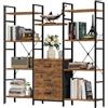 OYRREU 100W x142Hcm Alta Libreria con 3 Tessuto Cassetti, 10 Cubi Libreria Scaffale Legno Rustico, Verticale&Salvaspazio, Scaffale Librerie per Soggiorno, Camera da Letto, Cameretta, Cucina, Giardino
