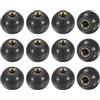 M METERXITY 12-Pezzi Pomelli a Sfera Filettati, M5 Filettatura Femmina 16mm Dia. Pomello a Sfera Termoindurente per Tornio/Macchina/Tosaerba, Maniglia a Leva Inserto in Ottone Fenolico[Nero]