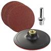 Chuancheng 10 dischi abrasivi a grana mista da 125 mm con platorello e adattatore per trapano (include grana 60, 80, 120, 240)