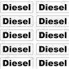 LDKEKDF 10 adesivi per liquidi, per etichettatura, per serbatoio, per auto, per carburanti, per benzina, diesel, acqua, Aspen Super (diesel)