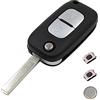 LAKAMODO LAKOMODO - Custodia chiave a scatto per Renault Clio 3 Kangoo Master Modus Trafic Twingo Wind Megane - 2 pulsanti - con 2 interruttori+batteria