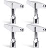 lasuroa 4pz Chiave Tamburo, Chiavetta per Tamburo Chiave per Accordare Tamburo con Impugnatura Ergonomica per Batteria Acustica ed Elettronica Strumento Chiave Hardware in Metallo (Quadrilatero)