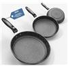 Kiseely Set di padelle antiaderenti, padella in ghisa da 26 cm + 28 cm + 30 cm, set da 3 pezzi per cucinare, padelle professionali antiaderenti con manico resistente al freddo (DF1)