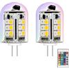 noobibaba G4 LED Lampadina a cambio colore, 12V 24V RGB LED G4, 3W Illuminazione a bassa tensione per esterni, Bianco caldo + 15 colori (2 lampadine e 1 telecomando)