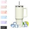 WATERSY 891ml Tazza Termica con Manico, 30oz Tazza Mug Bianco in Acciaio Inox, Thermos da Caffè con Cannuccia, Doppia Parete per Caldo 6 Ore/Freddo 12 Ore, per Palestra, Auto e Viaggio