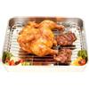 Tissting Teglia Piccola con Griglia Piatta, Teglia Antiaderente con Griglia Reversibile per Cuocere al Forno, Barbecue E Arrostire(26.5 * 20.5 * 5CM)