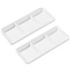 BESTONZON 2 Pirottini quadrati da forno piatti bianchi piatti da servizio piatti da dessert mini piatti piatti in ceramica set mini ciotole in porcellana mini ciotole salsa di soia
