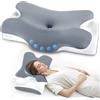 Untimaty Cuscino cervicale - Cuscino ortopedico in memory foam, cuscino ergonomico contro il dolore al collo per chi dorme sul fianco, per chi dorme sulla schiena e pancia con rivestimento in seta di