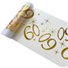 Generisch Wirsindeins - Runner decorativo per 60 anni, 28 cm x 15 m, decorazione da tavolo dorata, tagliabile, universale, per uomo e donna (60 anni)