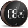 VOCOO Timer da Cucina Digitale: Timer Magnetico per il conto alla Rovescia con ampio Display a LED, Volume Regolabile, Facile da Usare per i Bambini (Batterie Incluse) (venatura profonda del legno)