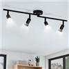 wowatt Faretti LED da soffitto Nero orientabili, Lampada da salotto 4 Luci GU10, Lampadario Camera Letto Moderno, Lampadario Cucina, Lampada Plafoniera Bagno, Bianca Fredda 6000K 5W 420LM RA82 IP20