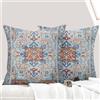 ECZOIL Set di 2 federe decorative per cuscino, 40 x 40 cm, stile bohémien, stile vintage, in divano, 16 x 16 cm, per casa, soggiorno, camera da letto, divano, bohemien, art decor